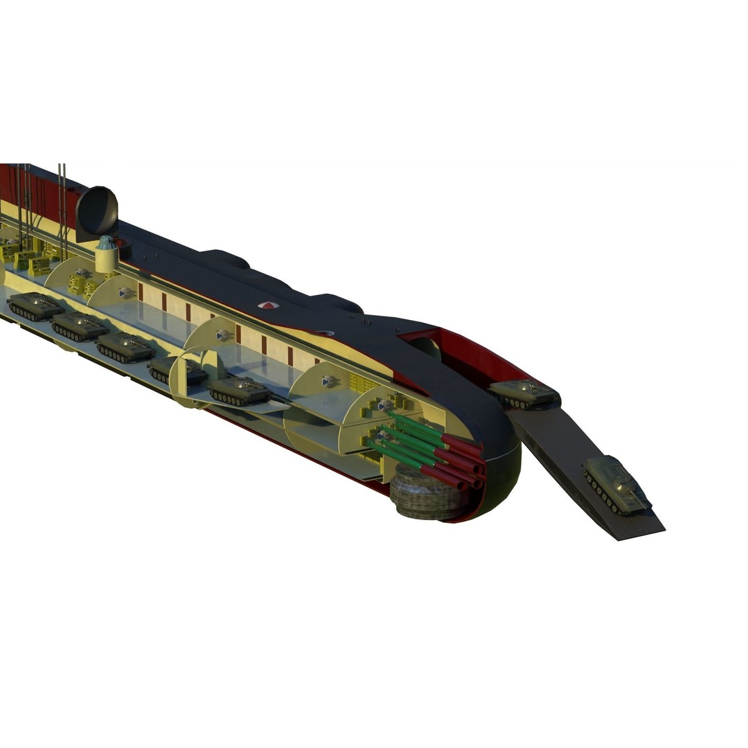 Project 717 Amphibious Transport Submarine 3D Model – PBR Game Asset, FBX - View 17