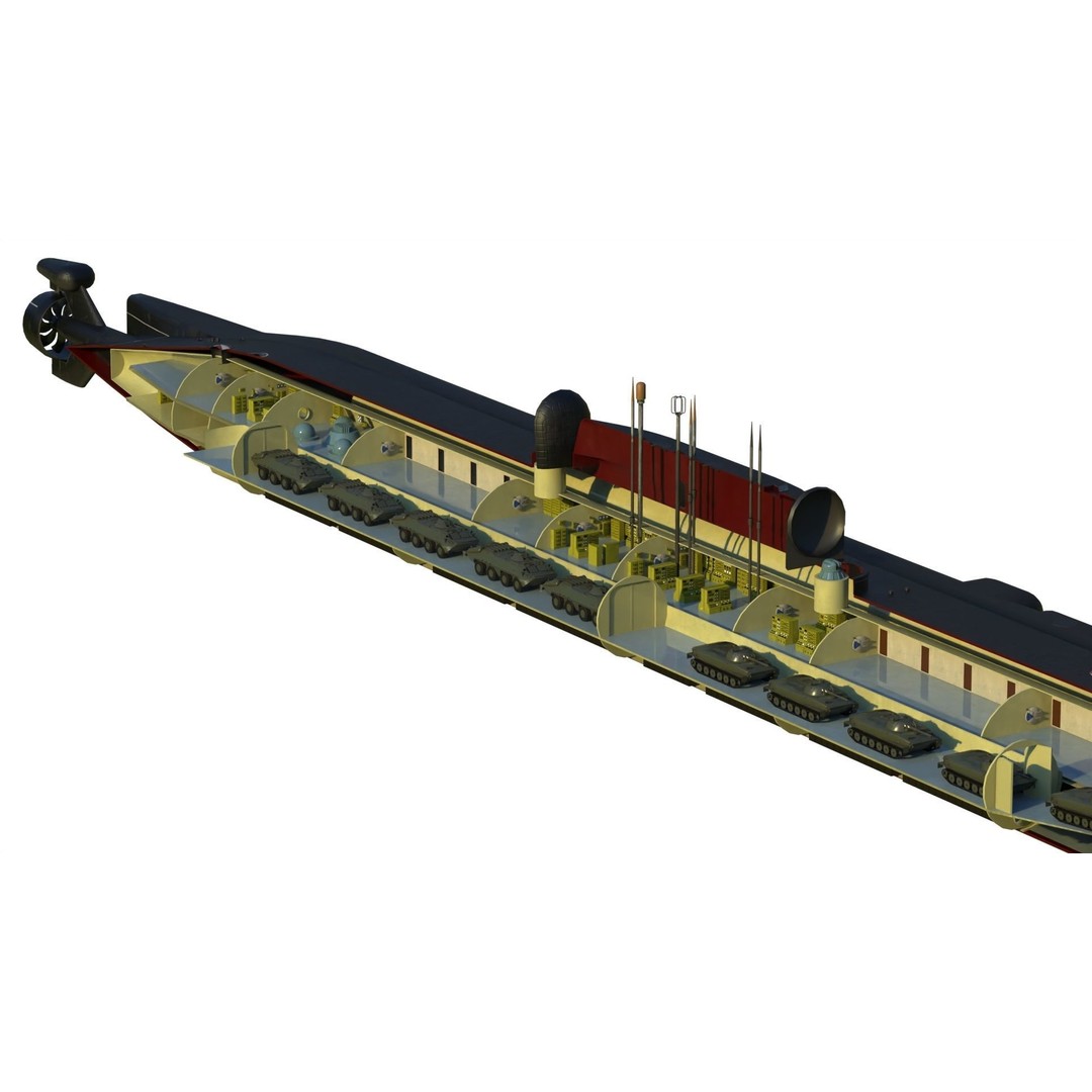Project 717 Amphibious Transport Submarine 3D Model – PBR Game Asset, FBX - View 18