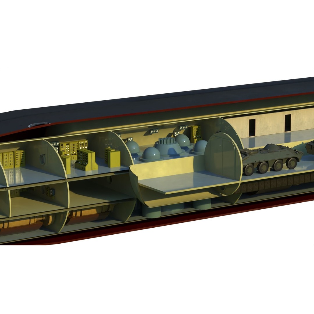 Project 717 Amphibious Transport Submarine 3D Model – PBR Game Asset, FBX - View 19