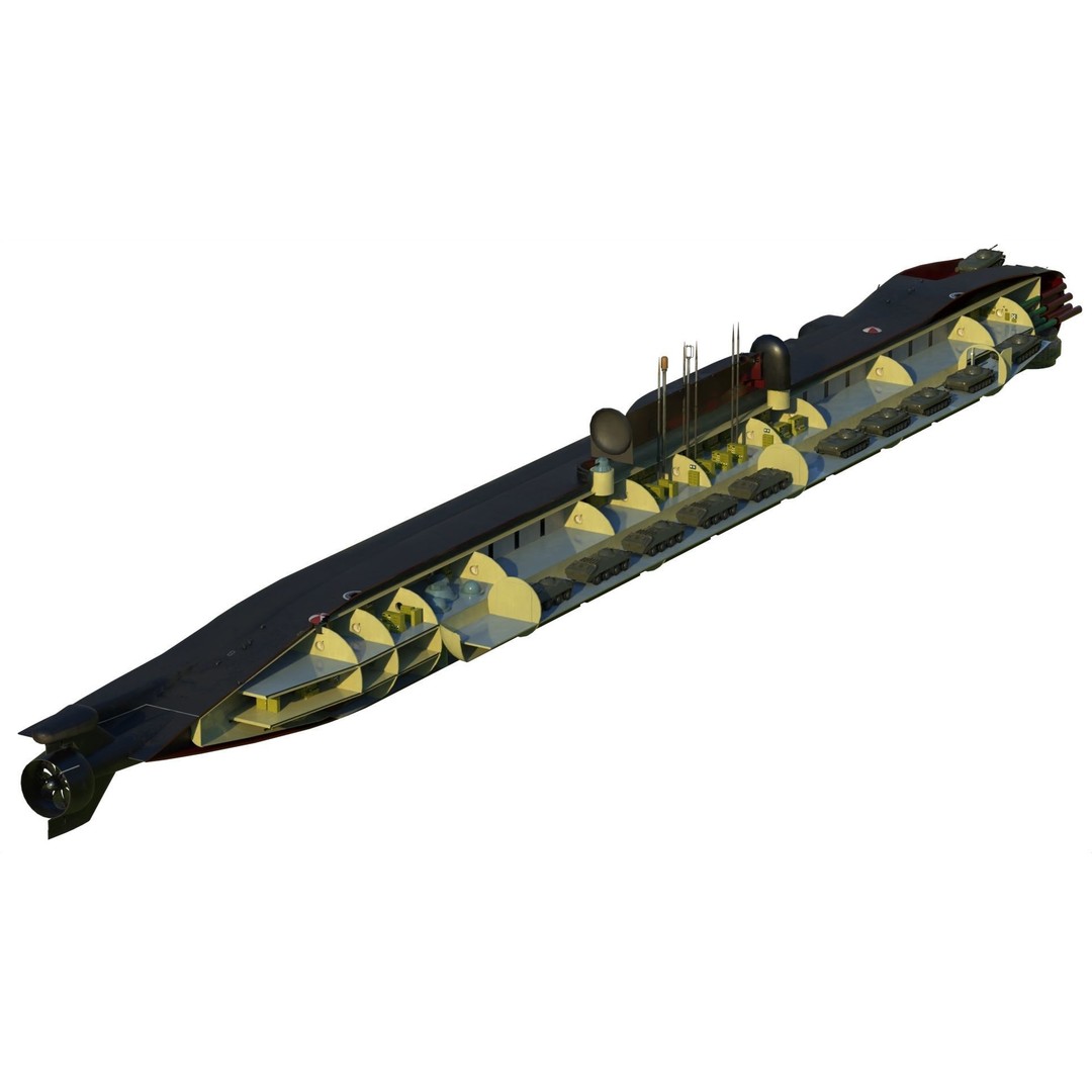 Project 717 Amphibious Transport Submarine 3D Model – PBR Game Asset, FBX - View 20