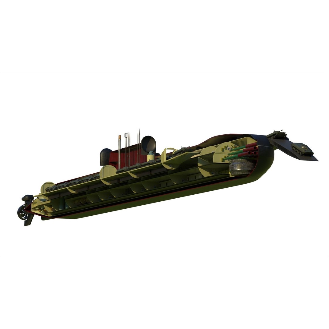 Project 717 Amphibious Transport Submarine 3D Model – PBR Game Asset, FBX - View 21