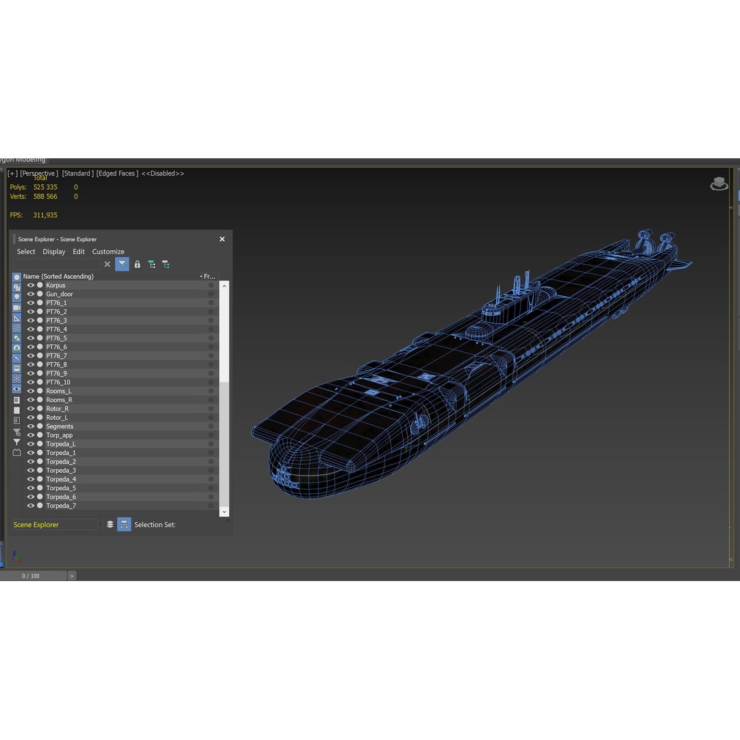 Project 717 Amphibious Transport Submarine 3D Model – PBR Game Asset, FBX - View 25