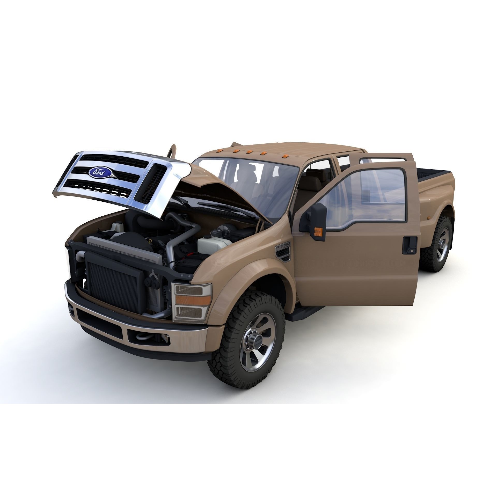 F250 XL Super Duty 2009 - High-Detail 3D Model - View 3