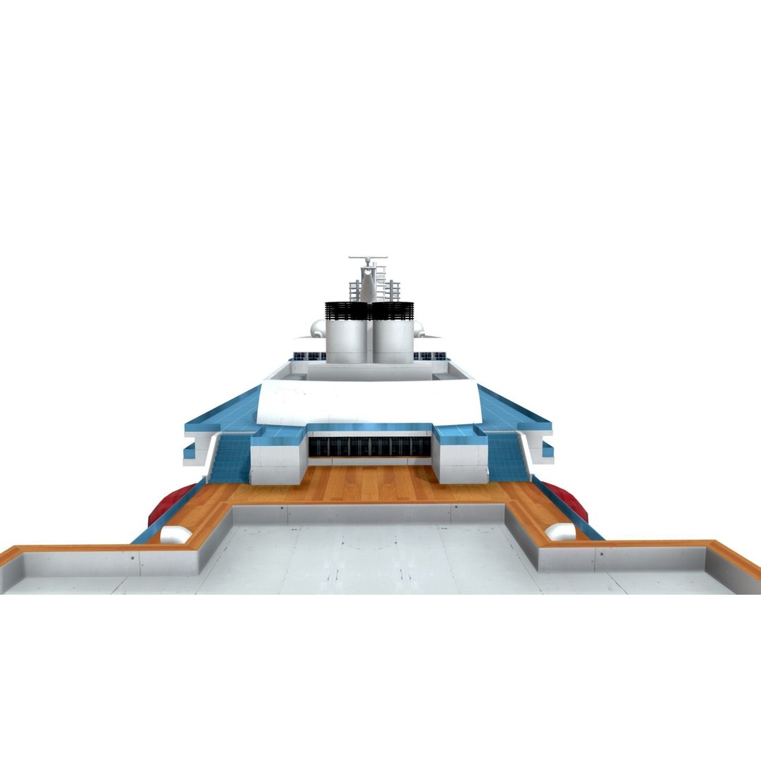 Concordia Cruise Ship 3D Model – Low Poly Game Asset, FBX - View 14