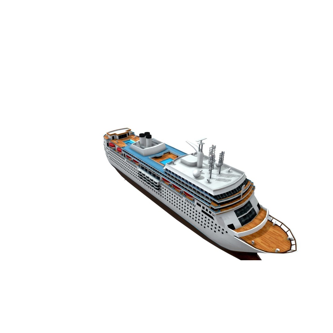 Concordia Cruise Ship 3D Model – Low Poly Game Asset, FBX - View 20