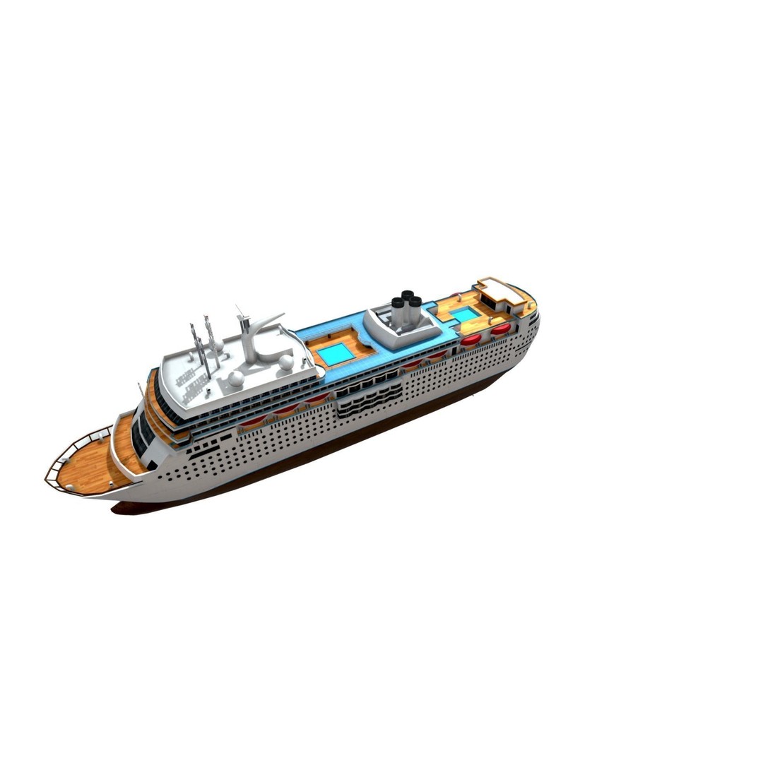 Concordia Cruise Ship 3D Model – Low Poly Game Asset, FBX - View 21