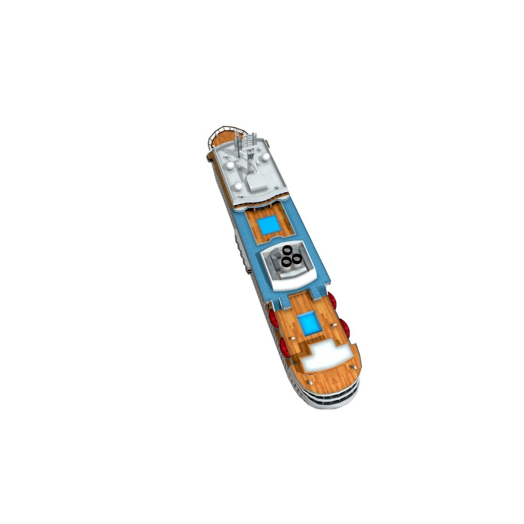 Concordia Cruise Ship 3D Model – Low Poly Game Asset, FBX - View 23
