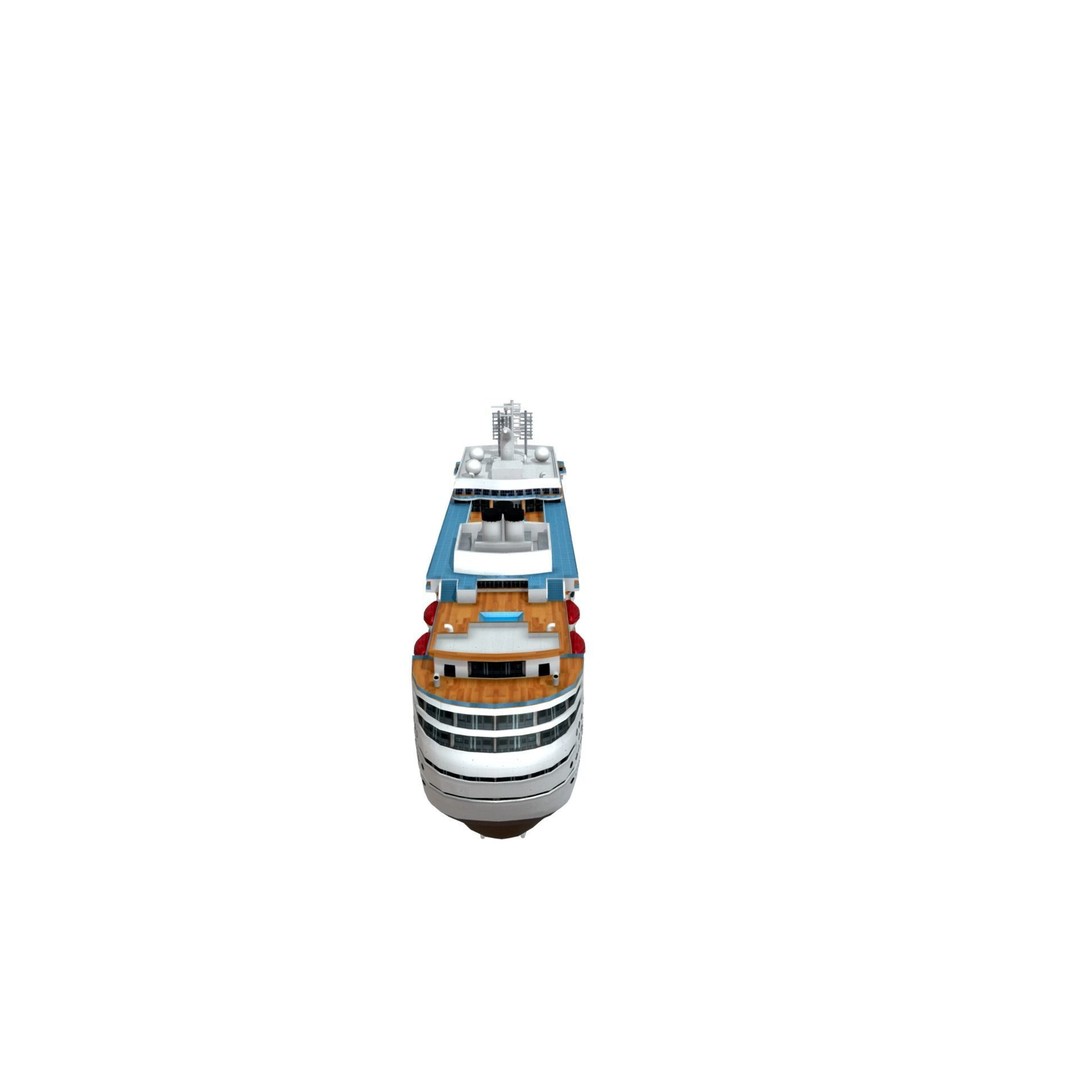 Concordia Cruise Ship 3D Model – Low Poly Game Asset, FBX - View 3