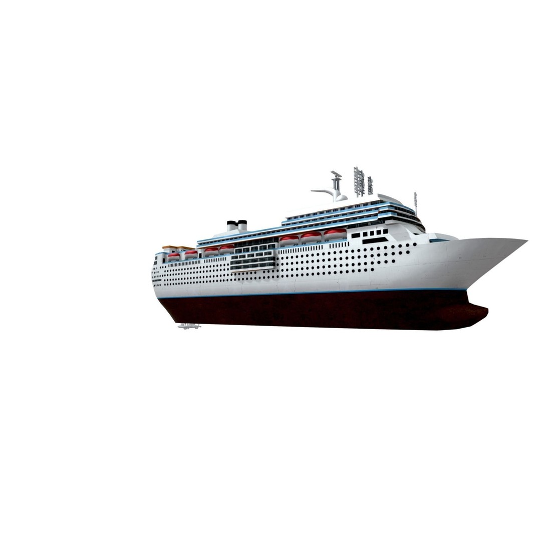 Concordia Cruise Ship 3D Model – Low Poly Game Asset, FBX - View 7