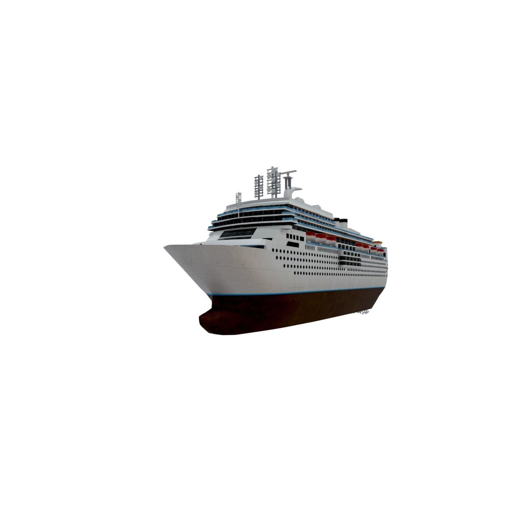 Concordia Cruise Ship 3D Model – Low Poly Game Asset, FBX - View 8