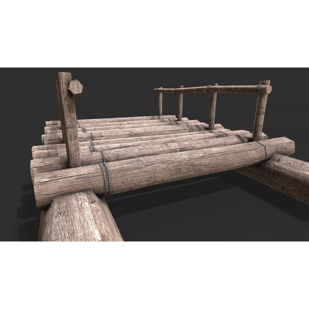 Medieval Rafts 3D Model – Low Poly Watercraft Pack for Games, FBX - View 11