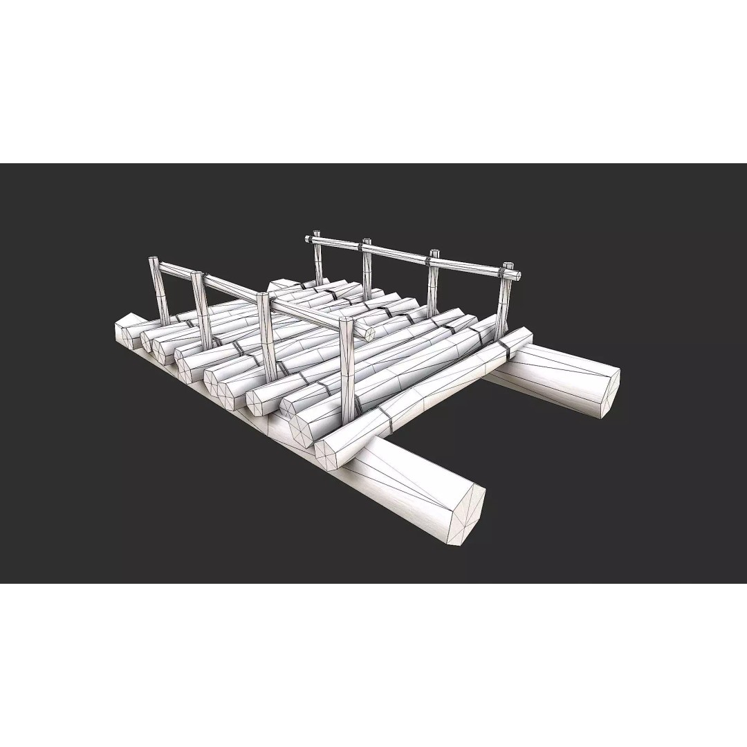 Medieval Rafts 3D Model – Low Poly Watercraft Pack for Games, FBX - View 14