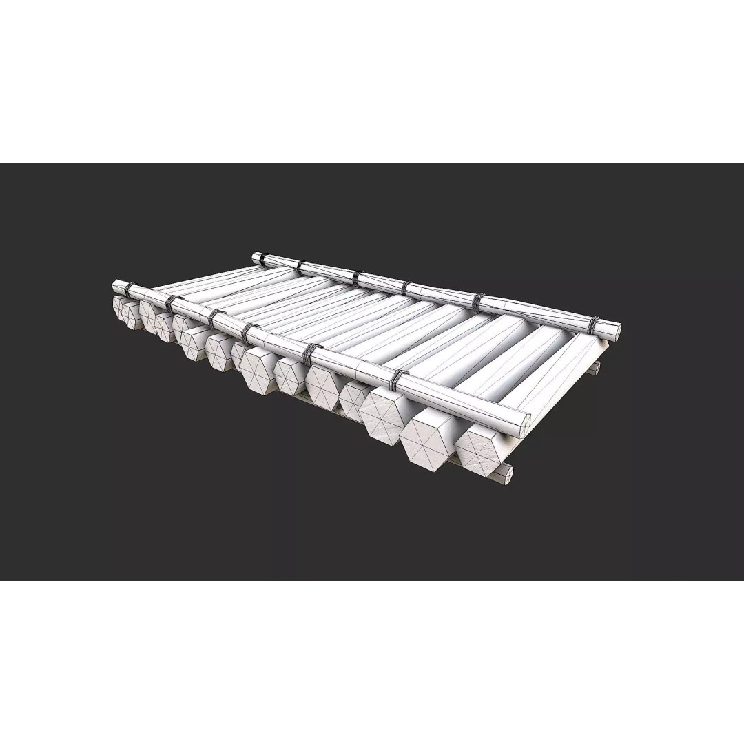 Medieval Rafts 3D Model – Low Poly Watercraft Pack for Games, FBX - View 15