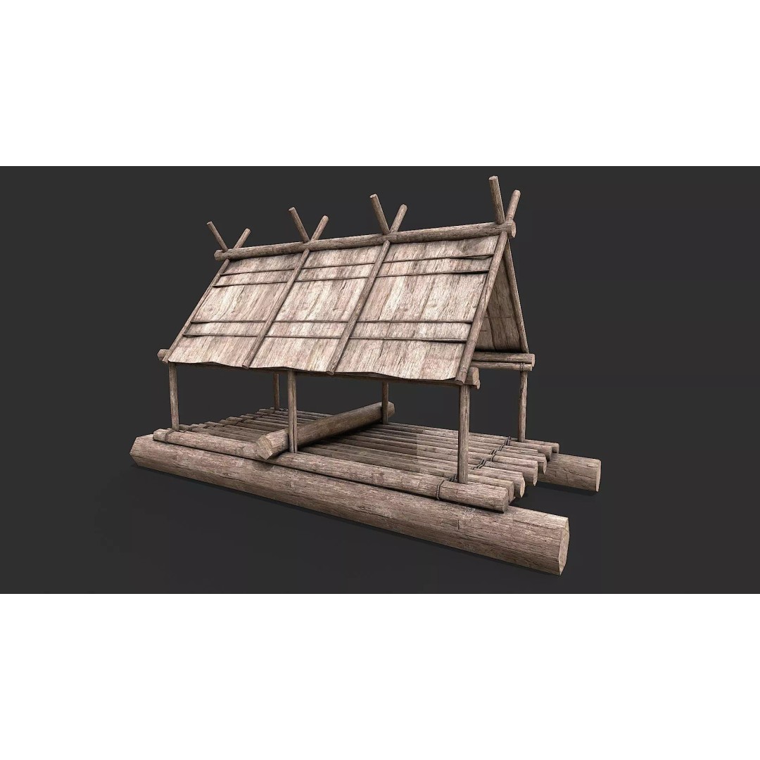 Medieval Rafts 3D Model – Low Poly Watercraft Pack for Games, FBX - View 6