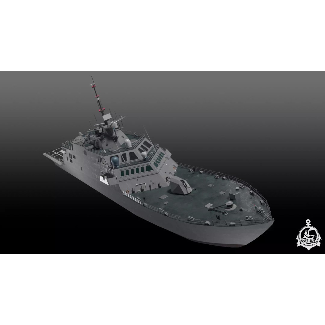 Littoral Combat Ship Freedom Class 3D Model – PBR Textured OBJ, FBX - View 2
