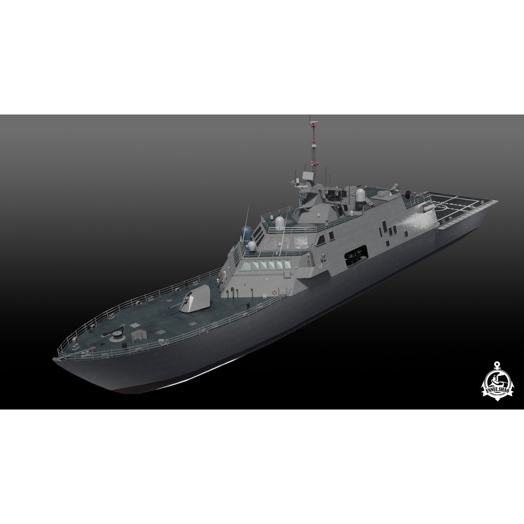Littoral Combat Ship Freedom Class 3D Model – PBR Textured OBJ, FBX - View 3