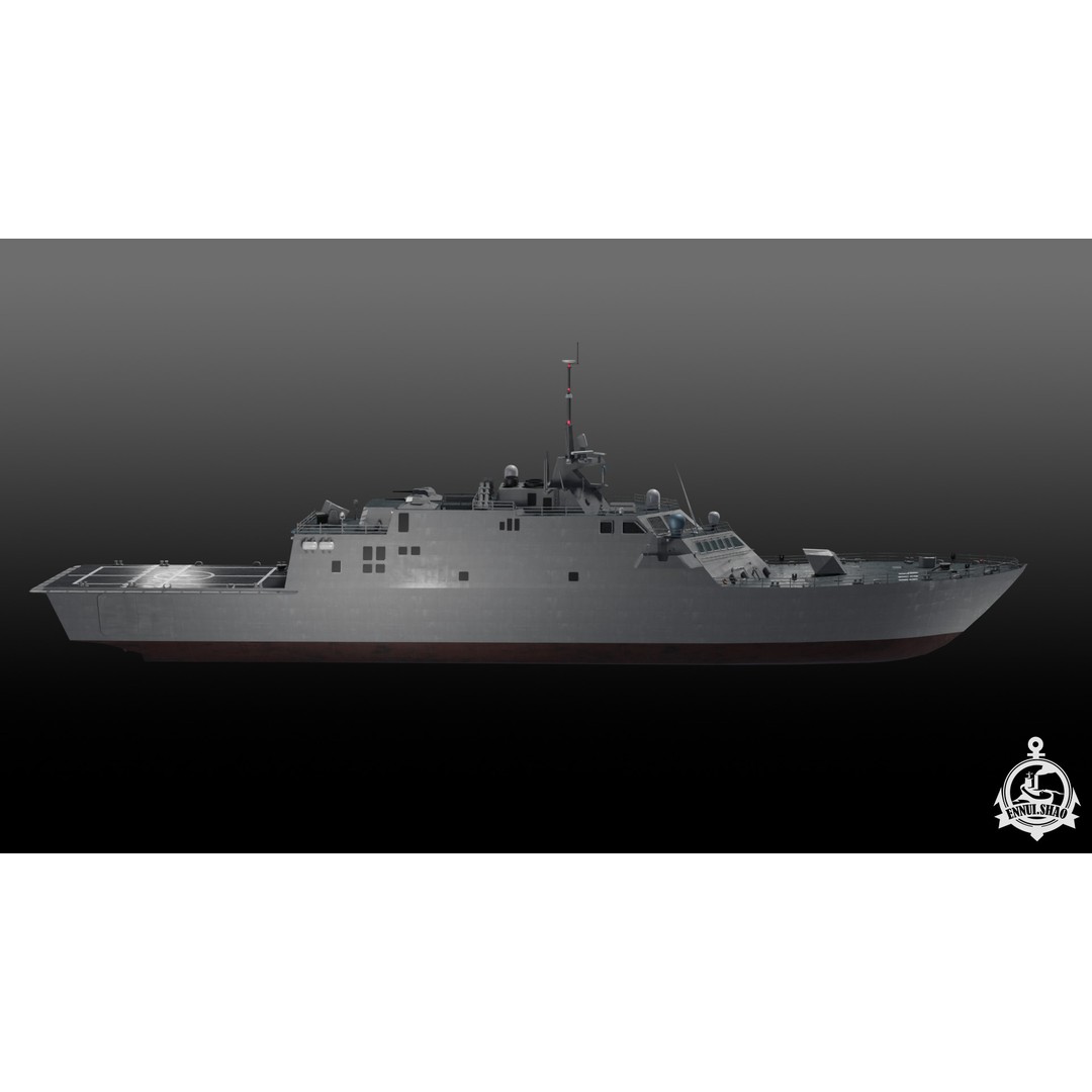 Littoral Combat Ship Freedom Class 3D Model – PBR Textured OBJ, FBX - View 6