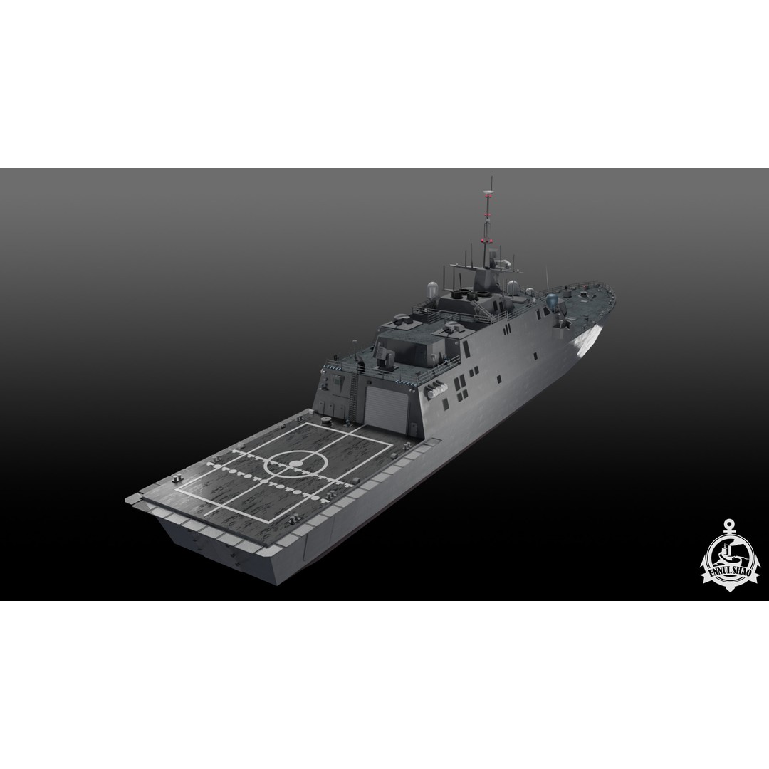 Littoral Combat Ship Freedom Class 3D Model – PBR Textured OBJ, FBX - View 7