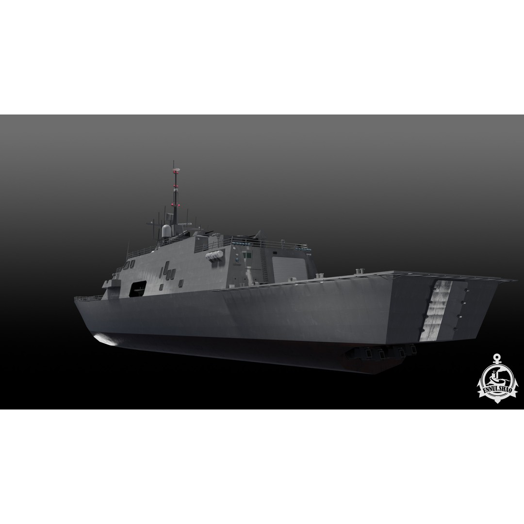 Littoral Combat Ship Freedom Class 3D Model – PBR Textured OBJ, FBX - View 8
