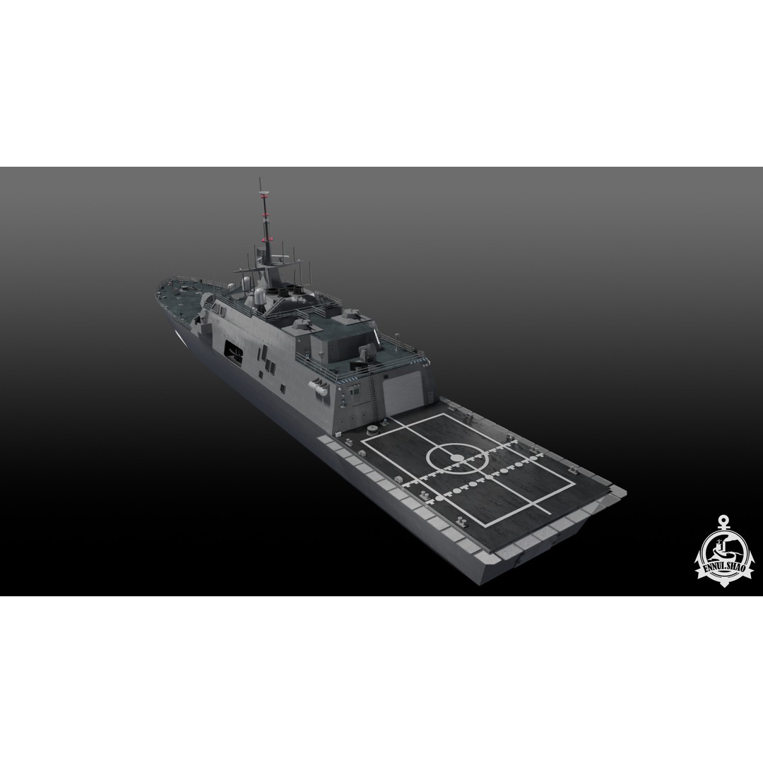 Littoral Combat Ship Freedom Class 3D Model – PBR Textured OBJ, FBX - View 9