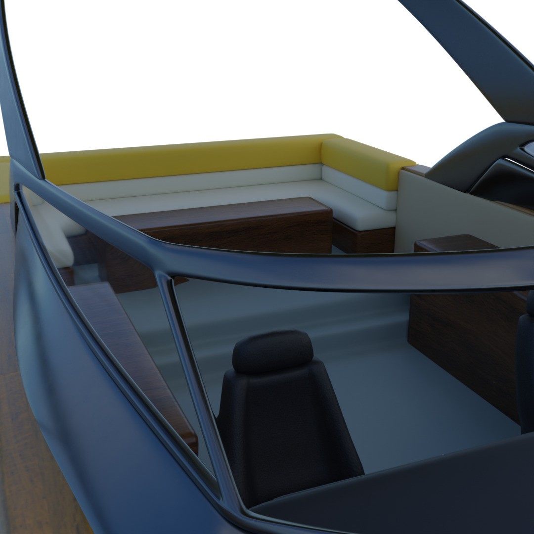 Cabin Cruiser 3D Model – Stylish Sport Watercraft, FBX & PBR - View 6