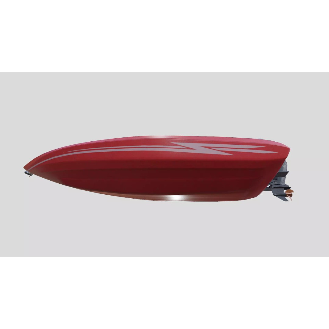 Bass Fishing Boat 3D Model – Low Poly PBR Game Asset, FBX, OBJ - View 31