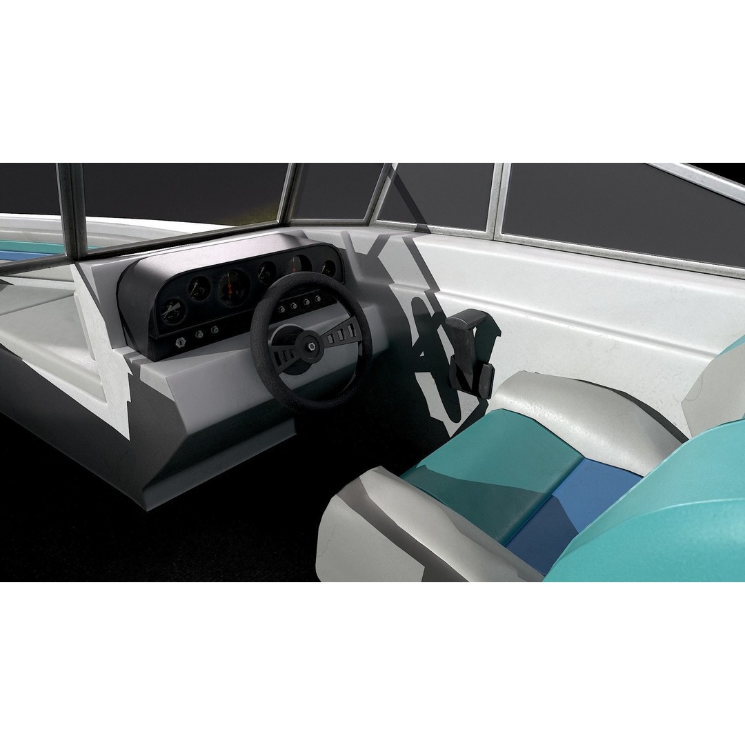 Motorboat 3D Model – Low Poly Game Ready Asset for PBR Engines - View 10