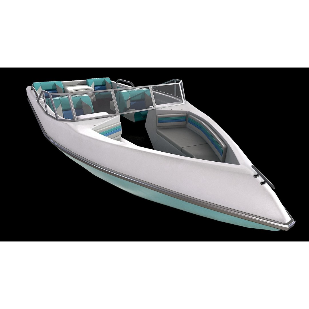 Motorboat 3D Model – Low Poly Game Ready Asset for PBR Engines - View 13