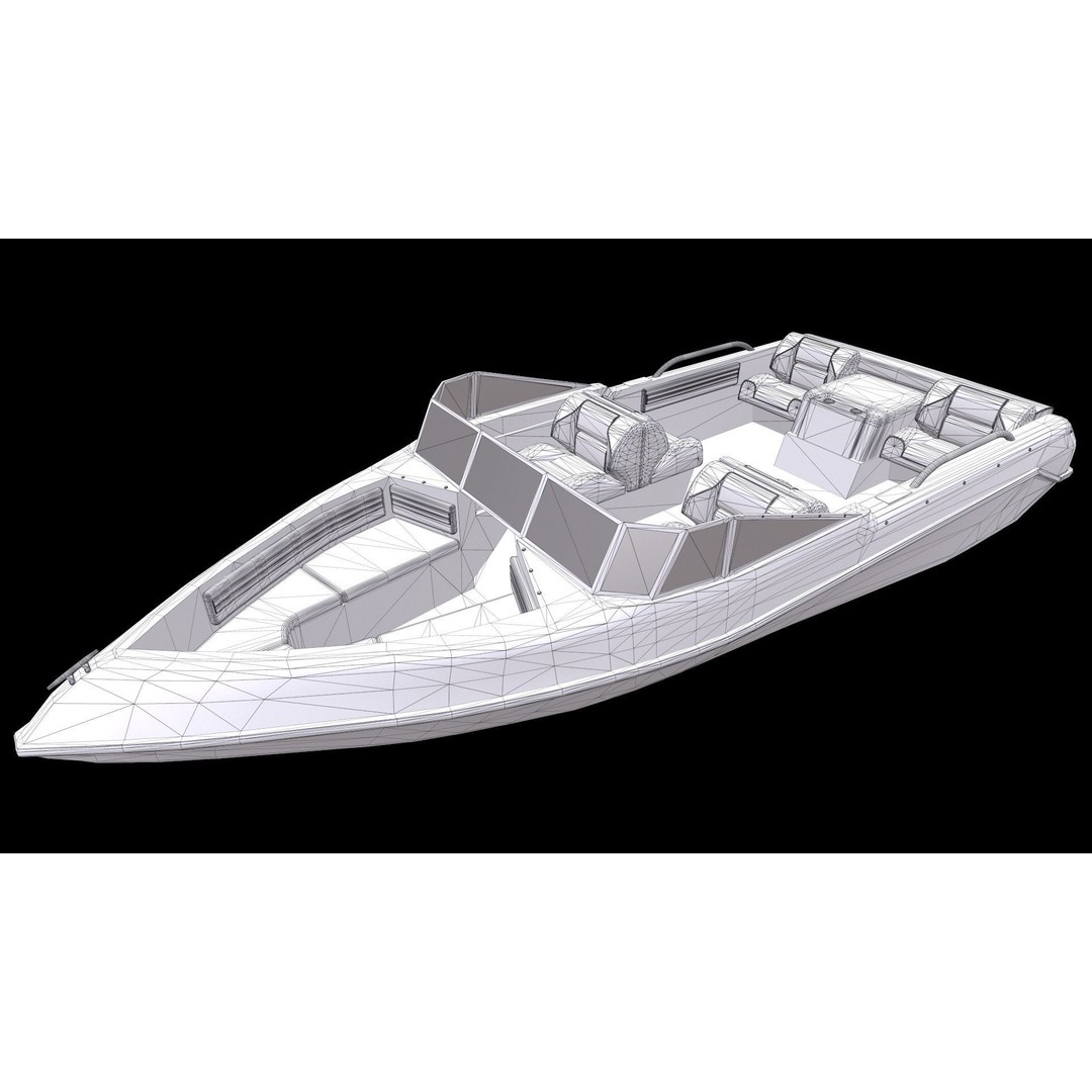 Motorboat 3D Model – Low Poly Game Ready Asset for PBR Engines - View 15