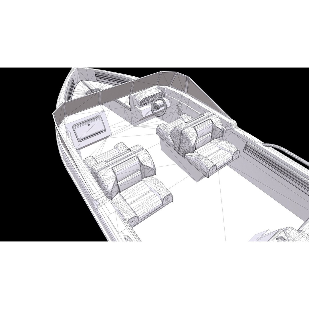 Motorboat 3D Model – Low Poly Game Ready Asset for PBR Engines - View 17