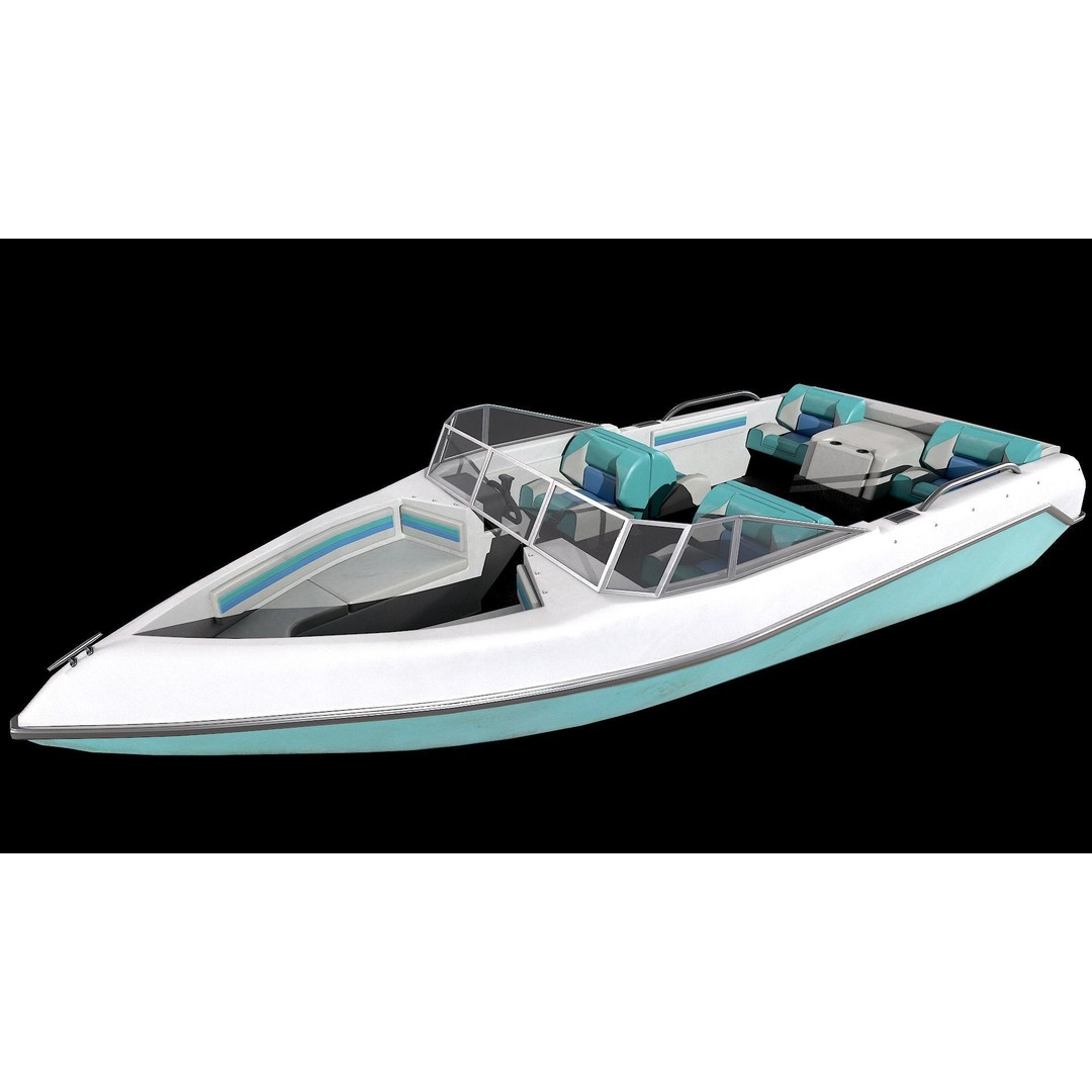 Motorboat 3D Model – Low Poly Game Ready Asset for PBR Engines - View 5