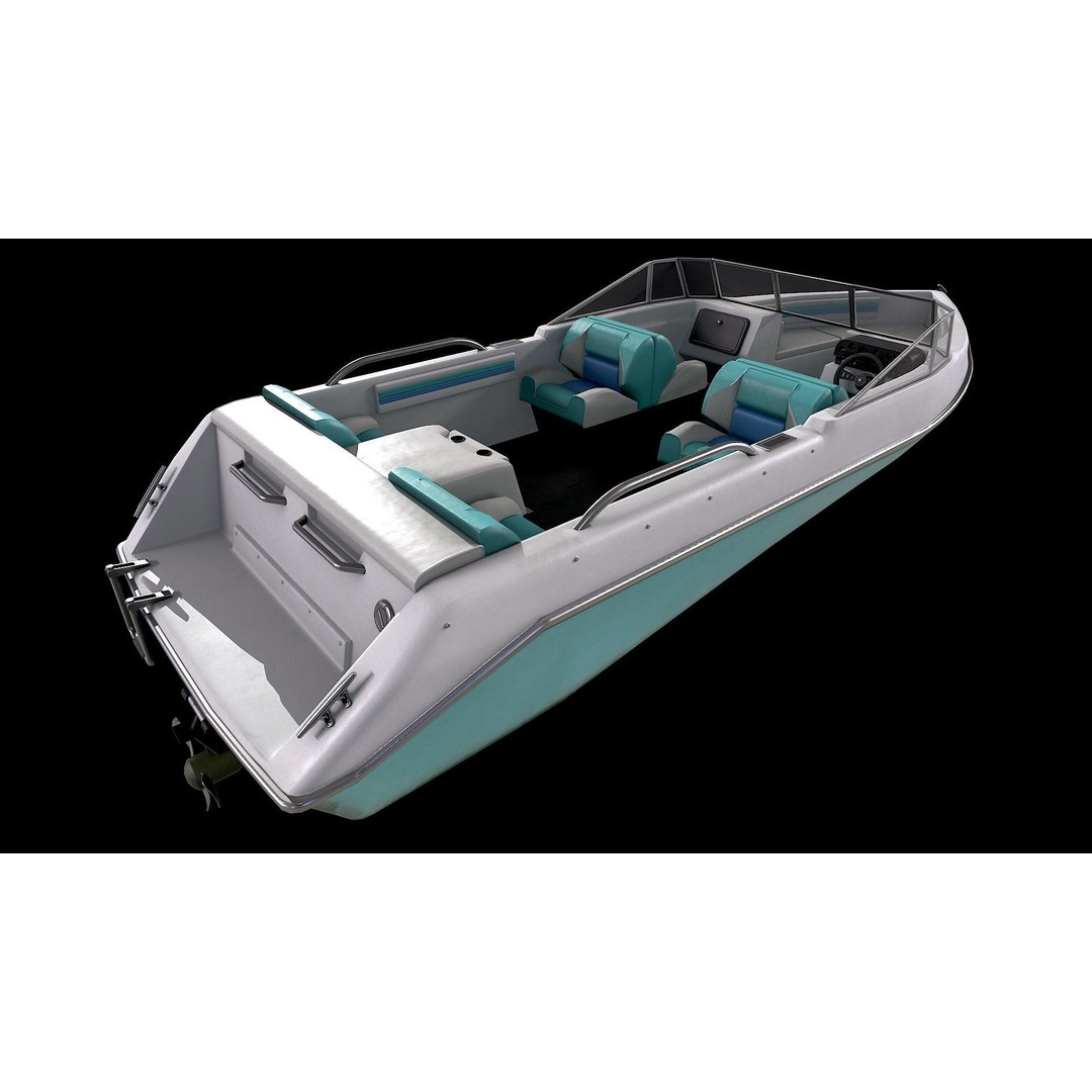 Motorboat 3D Model – Low Poly Game Ready Asset for PBR Engines - View 6