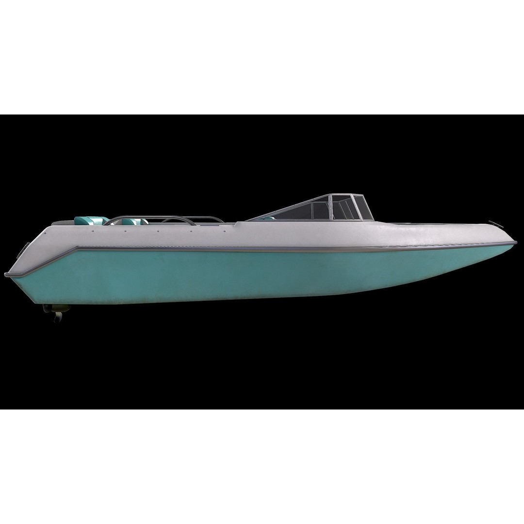 Motorboat 3D Model – Low Poly Game Ready Asset for PBR Engines - View 7