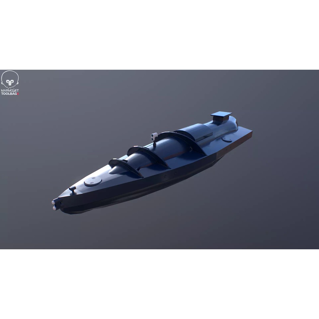 Ukraine USV Drone 3D Model – Low Poly Military Watercraft, FBX - View 12