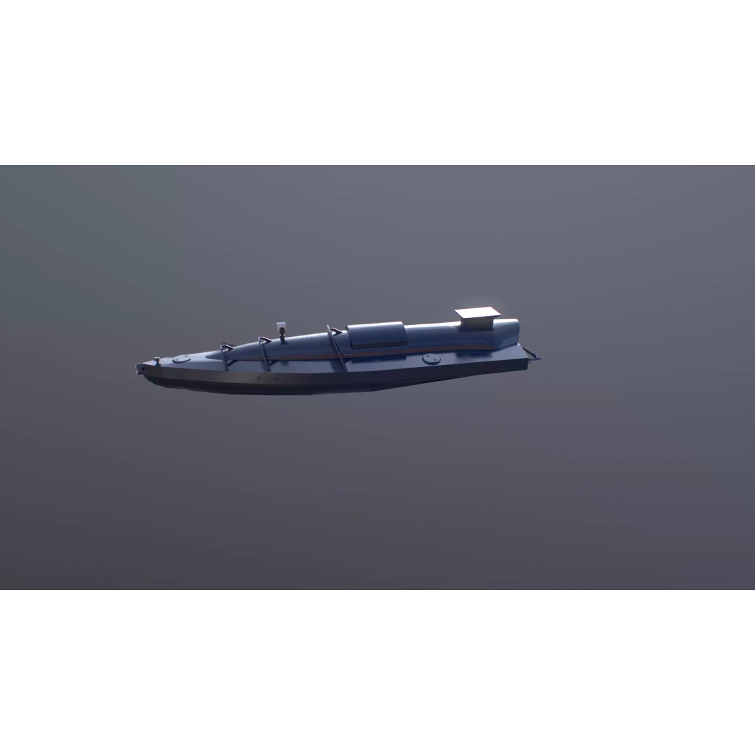 Ukraine USV Drone 3D Model – Low Poly Military Watercraft, FBX - View 16