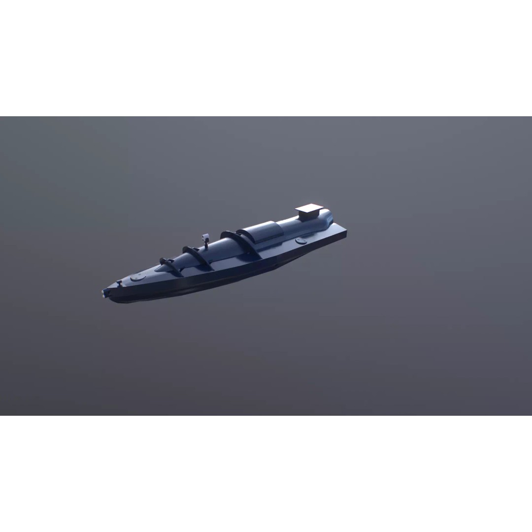 Ukraine USV Drone 3D Model – Low Poly Military Watercraft, FBX - View 17