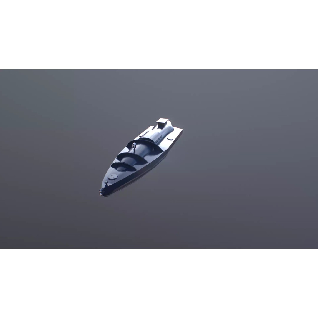 Ukraine USV Drone 3D Model – Low Poly Military Watercraft, FBX - View 18