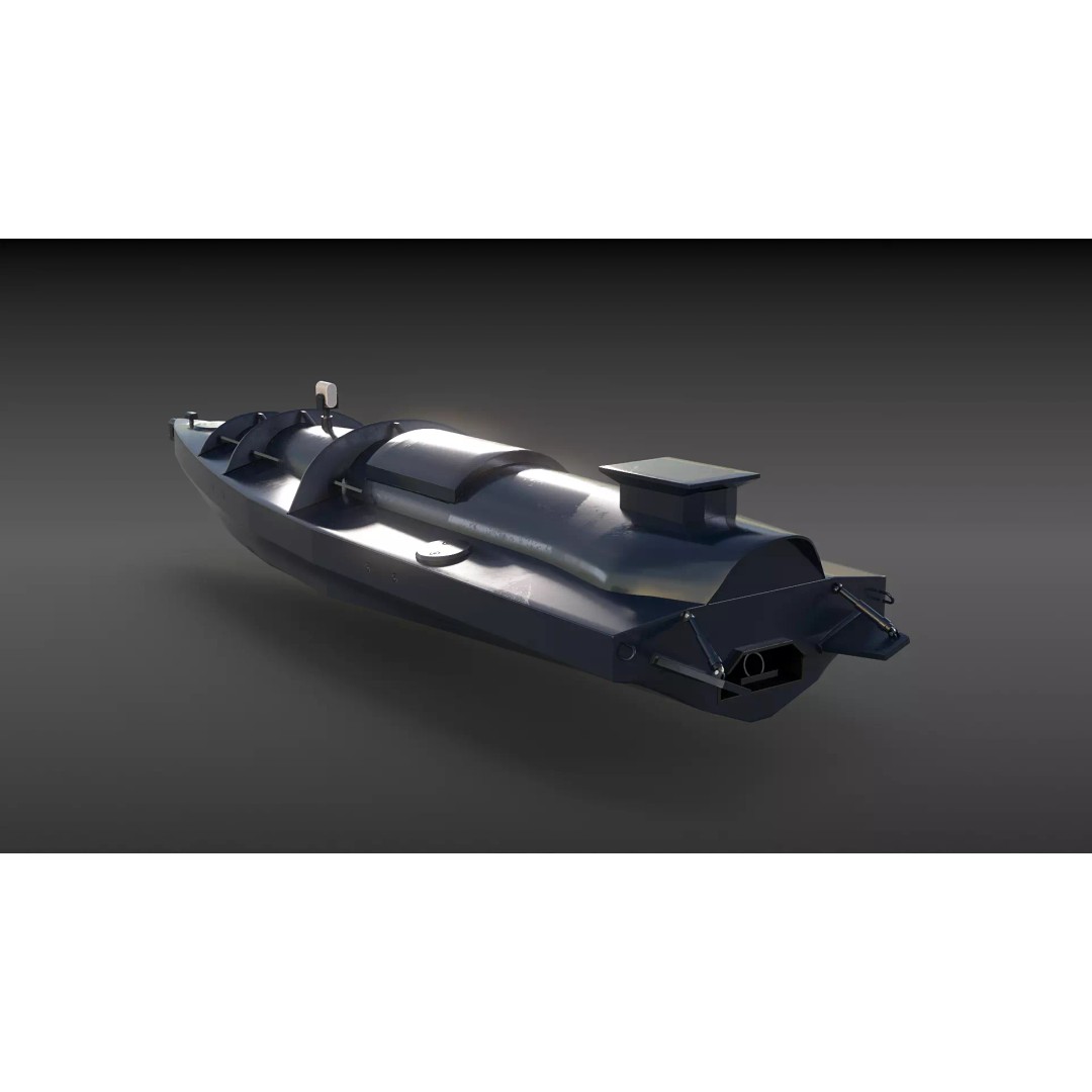 Ukraine USV Drone 3D Model – Low Poly Military Watercraft, FBX - View 2