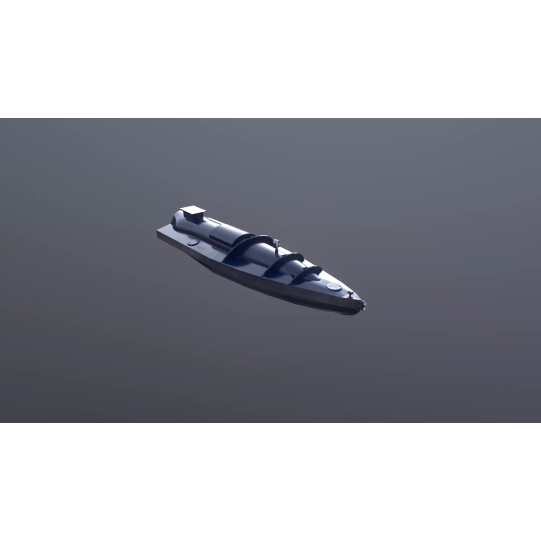 Ukraine USV Drone 3D Model – Low Poly Military Watercraft, FBX - View 20