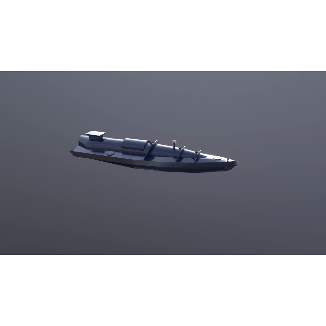 Ukraine USV Drone 3D Model – Low Poly Military Watercraft, FBX - View 21