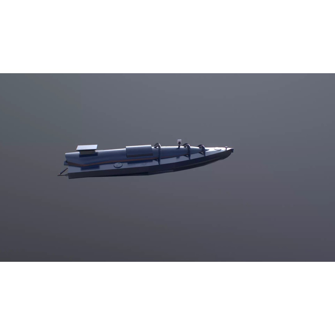 Ukraine USV Drone 3D Model – Low Poly Military Watercraft, FBX - View 22