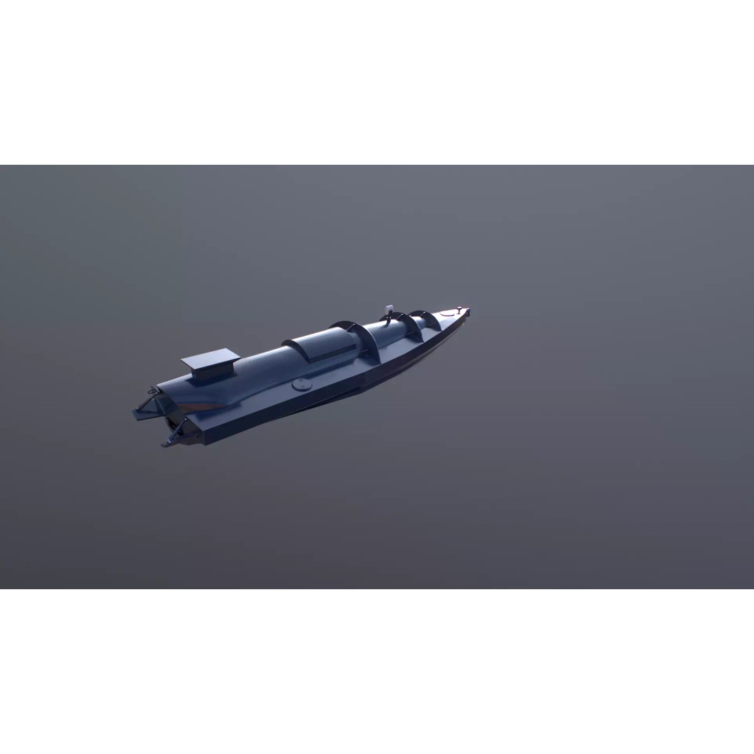 Ukraine USV Drone 3D Model – Low Poly Military Watercraft, FBX - View 23