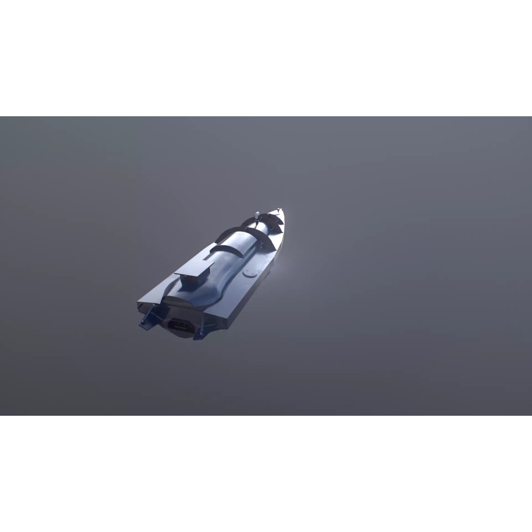 Ukraine USV Drone 3D Model – Low Poly Military Watercraft, FBX - View 24