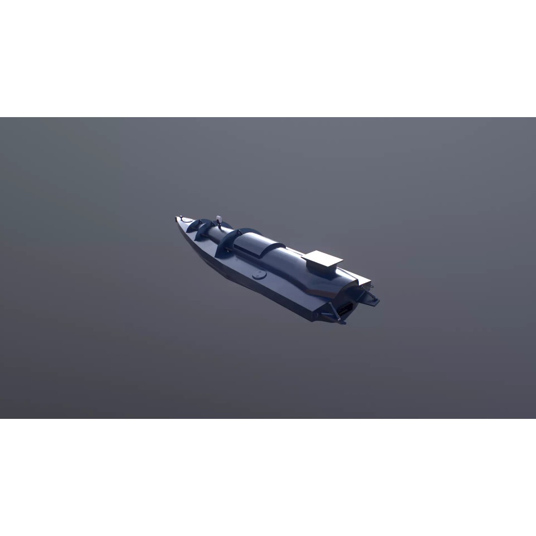 Ukraine USV Drone 3D Model – Low Poly Military Watercraft, FBX - View 26