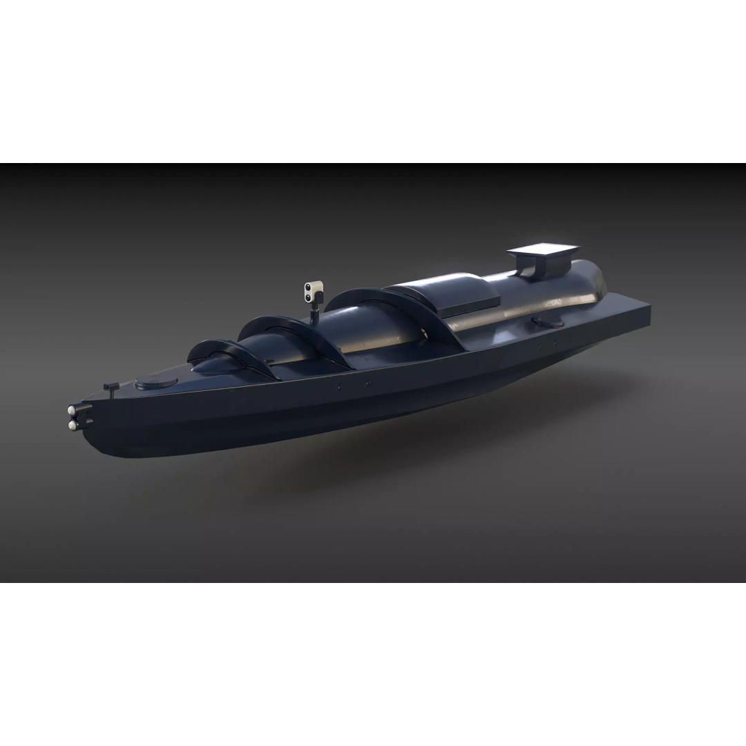 Ukraine USV Drone 3D Model – Low Poly Military Watercraft, FBX - View 4