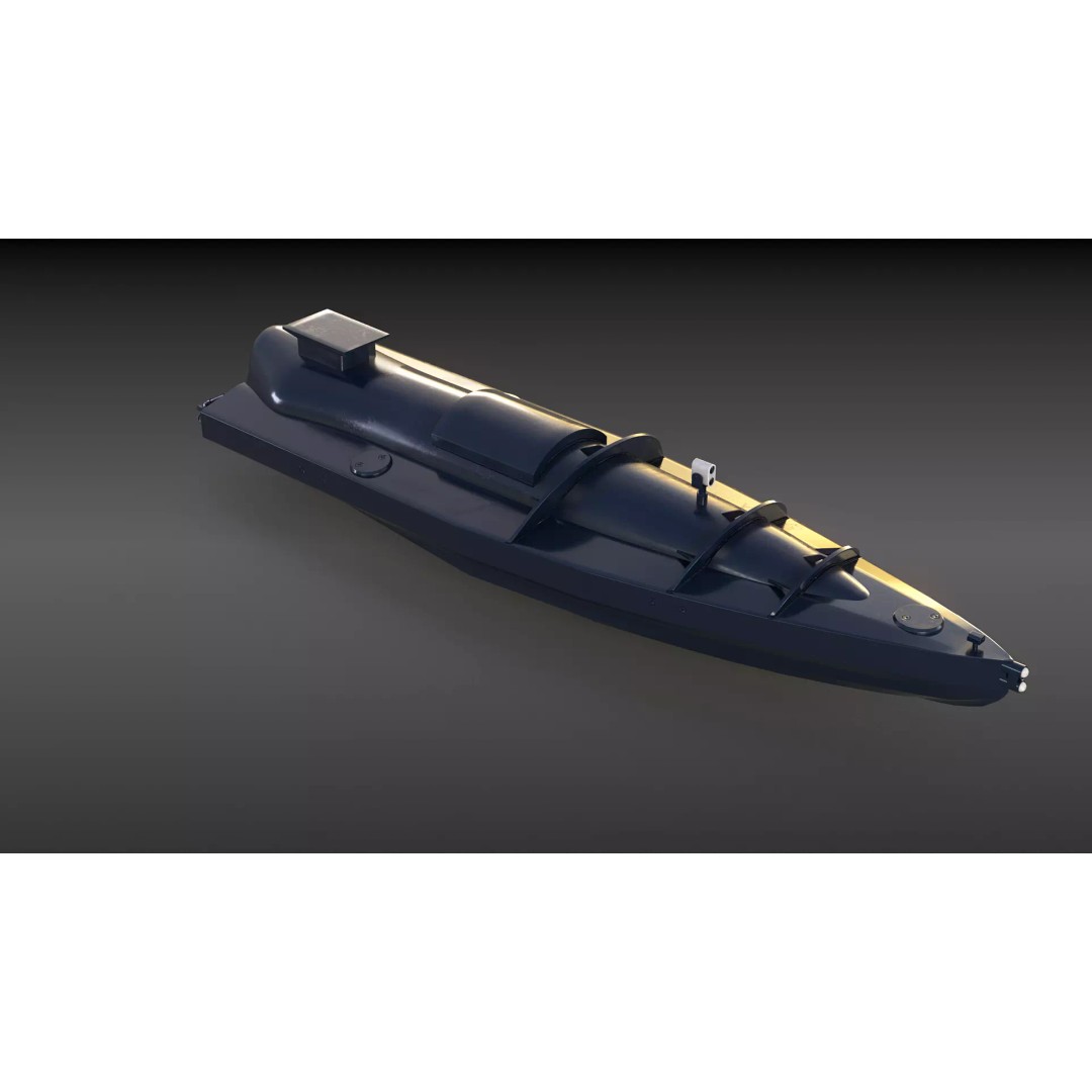 Ukraine USV Drone 3D Model – Low Poly Military Watercraft, FBX - View 5