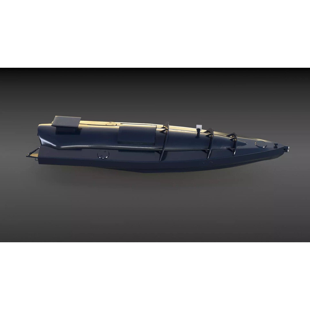 Ukraine USV Drone 3D Model – Low Poly Military Watercraft, FBX - View 6