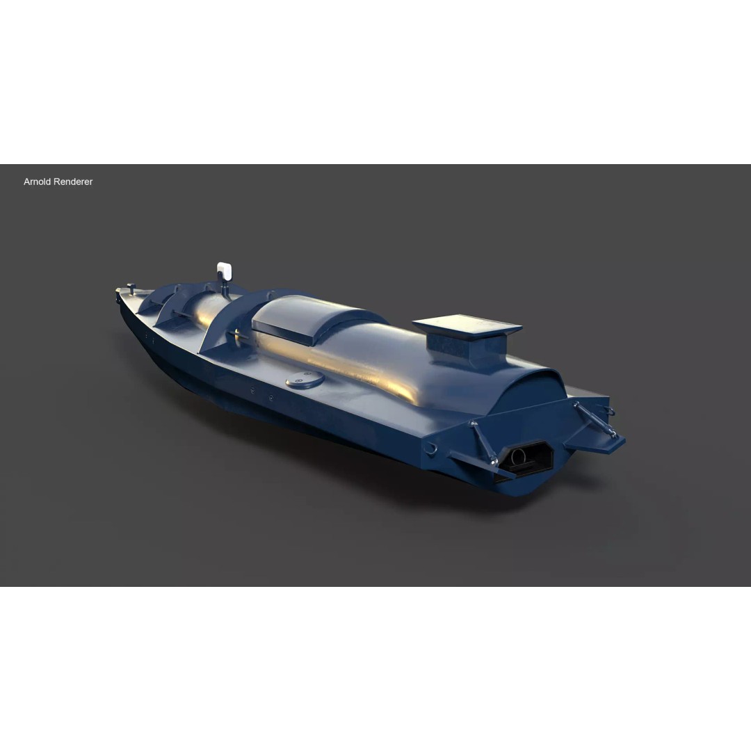 Ukraine USV Drone 3D Model – Low Poly Military Watercraft, FBX - View 8