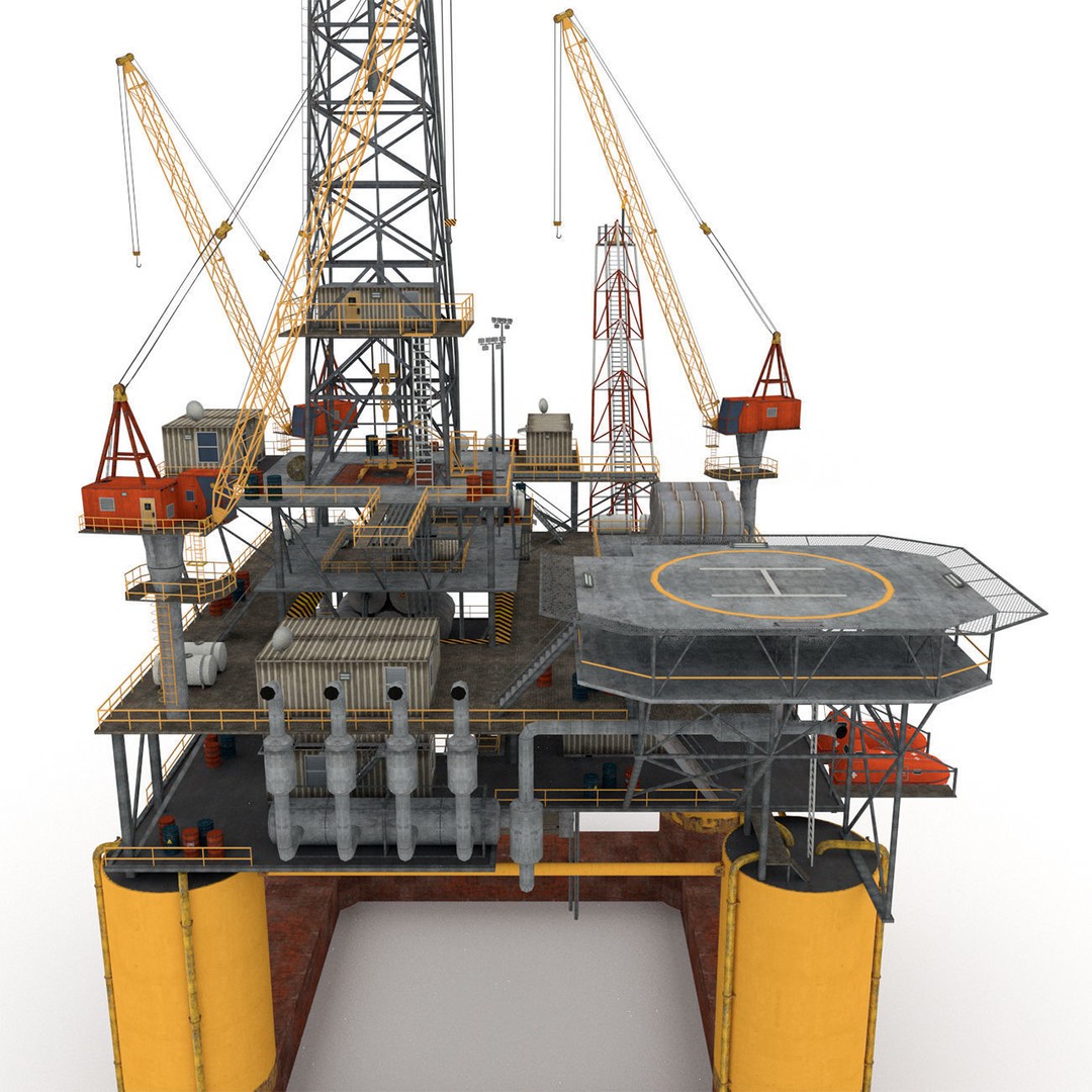Oil Rig Platform 3D Model – Low Poly Game Ready Asset, FBX, OBJ - View 18