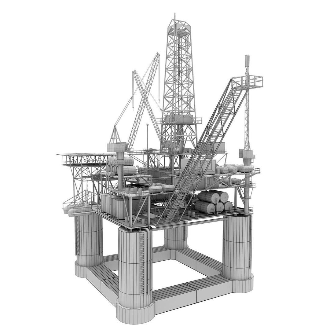 Oil Rig Platform 3D Model – Low Poly Game Ready Asset, FBX, OBJ - View 19